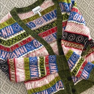 GANNI Multicolor Patterned Cardigan